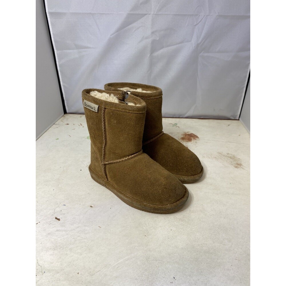 Bearpaw Evangeline Toddler Boots Size 8 Browns Wool Blend Footbed 2414Y F48